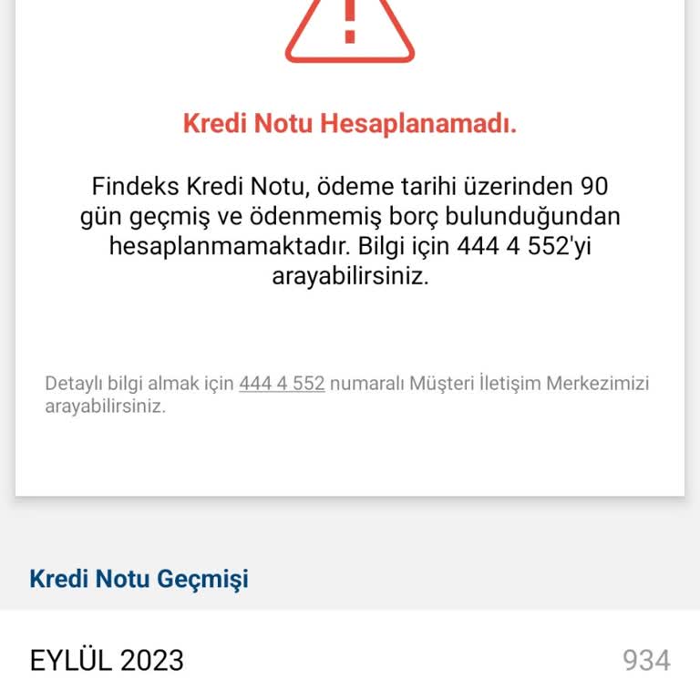 Findeks'te Olmayan Borcumu Görünmesi
