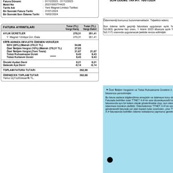 Türk Telekom Magnet Yüksek Fatura