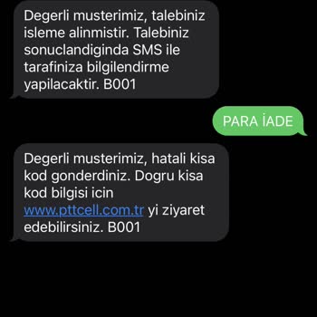 Pttcell Paket İptali Sonrası Para İadesi