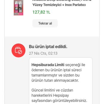 Hepsiburada Ücret İadesi 10 Gündür Yapılmaması.