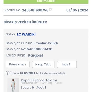 LCW Yanlış Beden Gönderimi Ve Canlı Yardımın Yetersizliği