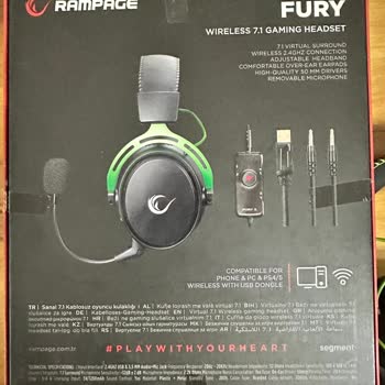 Rampage RM-W1 Fury 2,4Ghz Kablosuz Gaming Oyuncu Kulaklığı