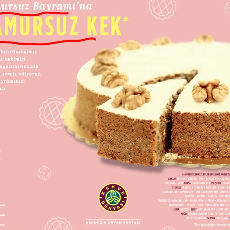 Kahve Dünyası Hamursuz Kek (Hamursuz Bayram)!