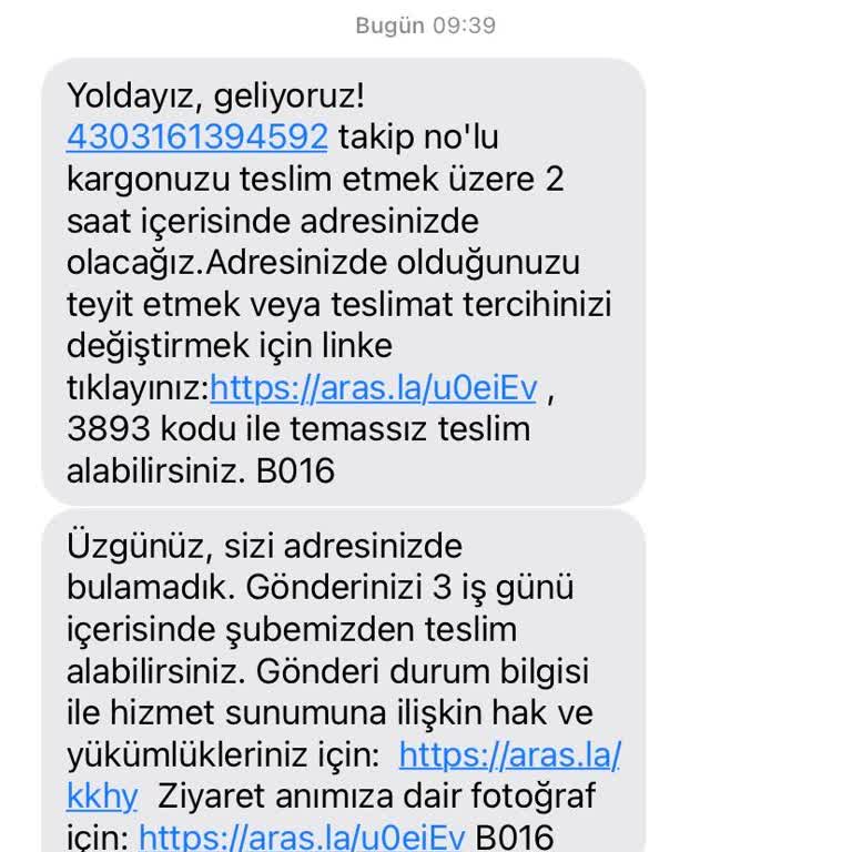 Aras Kargo Kargom Teslim Edilmedi