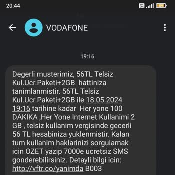 Vodafone Telsiz Kullanım Ücreti Borcu Düşmedi!