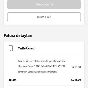 Vodafone Fahiş Fatura Ve Fiyatlandırma
