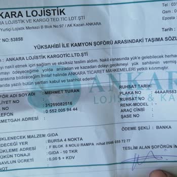 A101 Ödeme Yapılmadı Paramı Alamıyorum Ankara Lojistik Firmasından