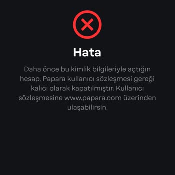 Papara Hesap Açmadım Fakat Hesap İhlal Yemiş Gözüküyor