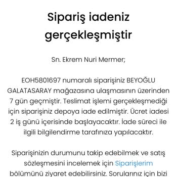 Mavi 1 Aydır Para İade Yapmıyor