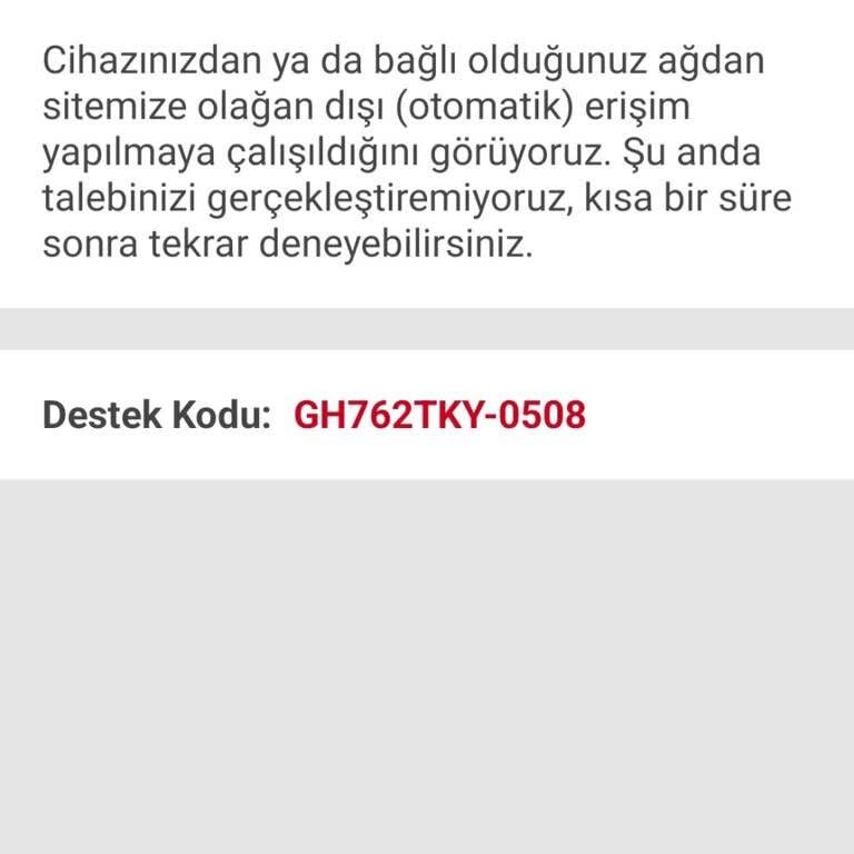 Sahibinden Erişim Hatası Var