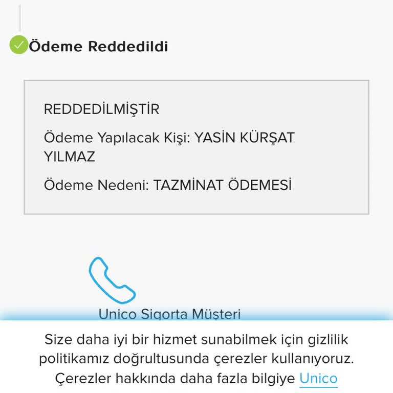 Unico Sigorta 2 Aydır Hasarı Ödemiyor! Aracım Servislerinde Rehin!