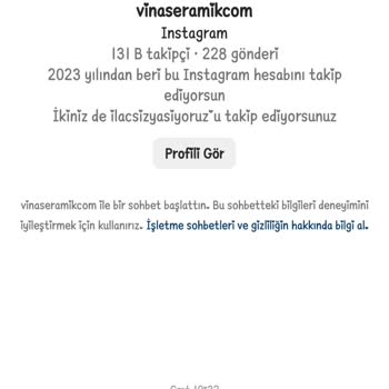 Vina Seramik Sipariş Gelmedi Cevap Yok