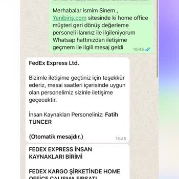 Yenibiris.com Yenibiriş. Com Sahte İş İlanı (Fedex)