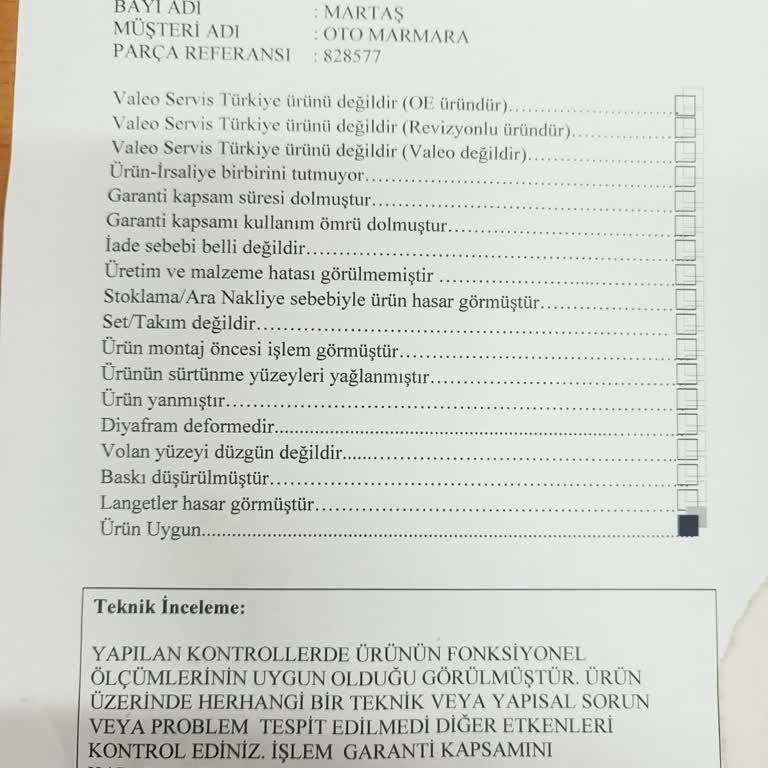 Valeo Servis Valeo Marka Baskı Balata