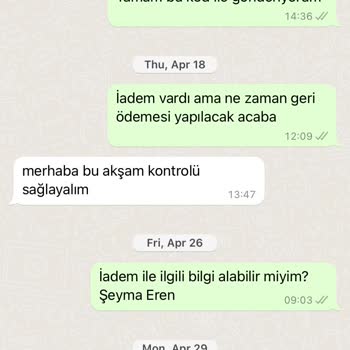 Brillen Mitte İadem Yatırılmadı. (