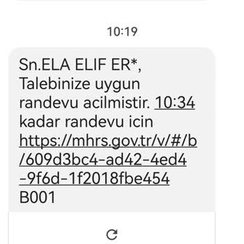 Sağlık Bakanlığı Kızım İçin Randevu Talebi