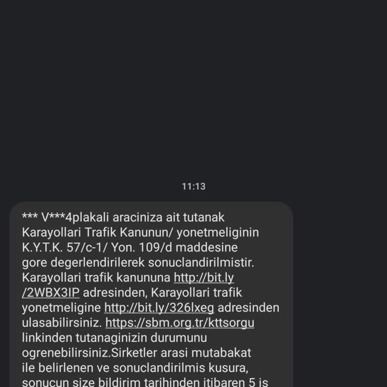 SBM Den Aracım Olmadığı Halde SMS Geliyor