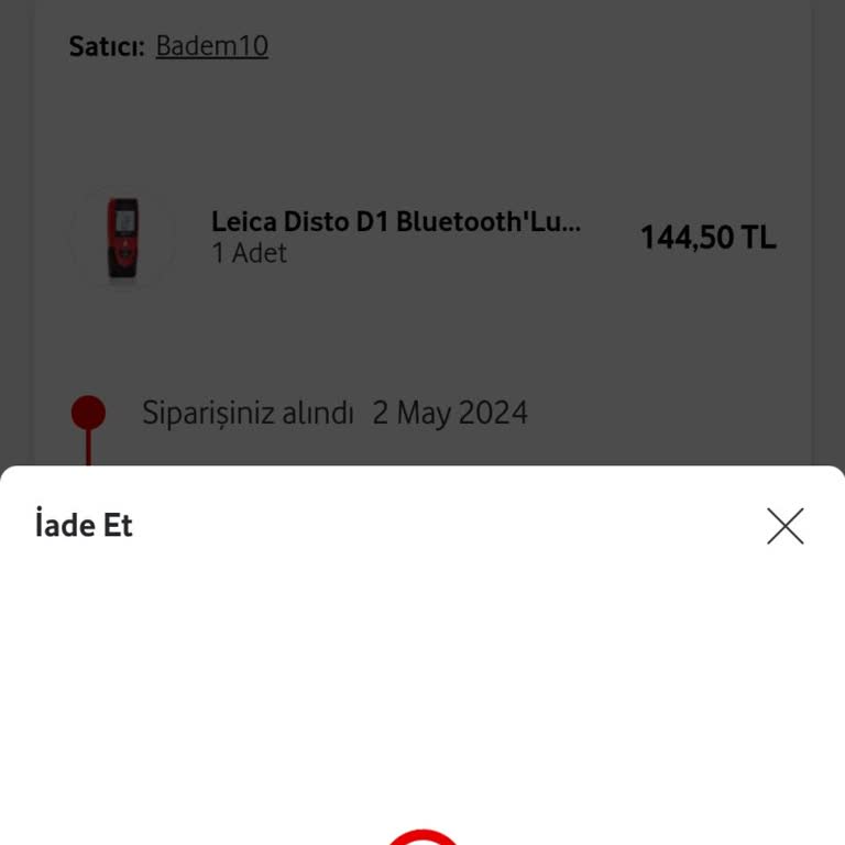 Vodafone Her Şey Yanımda Uygulamasından Aldığım Urunu İade Yapamıyorum
