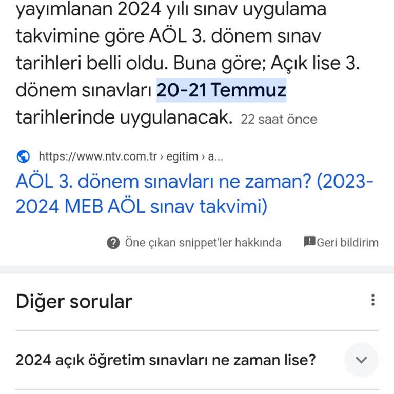 Milli Eğitim Bakanlığı (MEB) Açık Lise Sınavı İçin