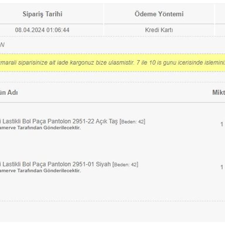 Sefamerve Para İademi Yapmadı