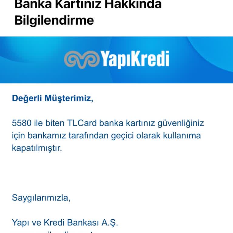 Yapı Kredi Kendisinin Bile Bilemediği Bloke