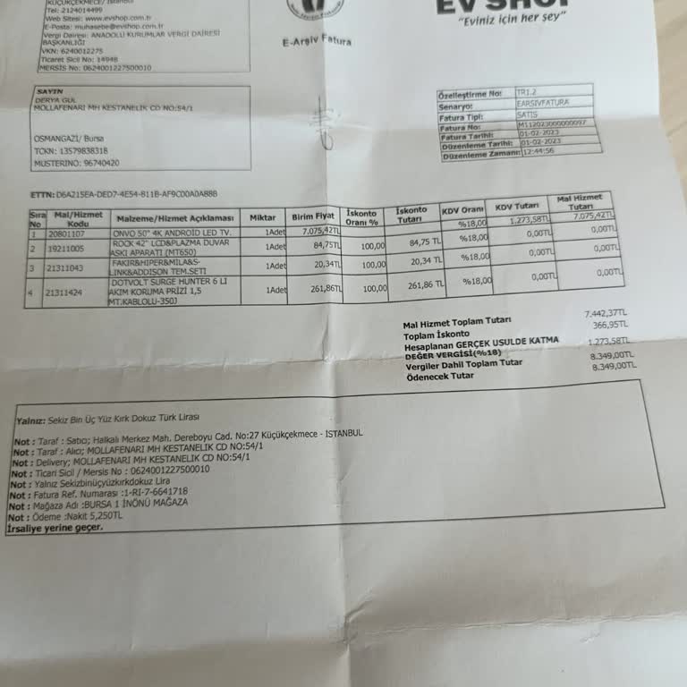 Onvo Televizyonun Bozulması Şikayeti.