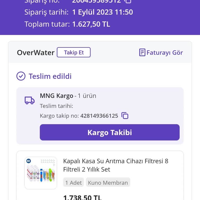 OverWater Su Arıtma Sistemleri Overwater Hatalı Ürünün Arkasında Durmuyor