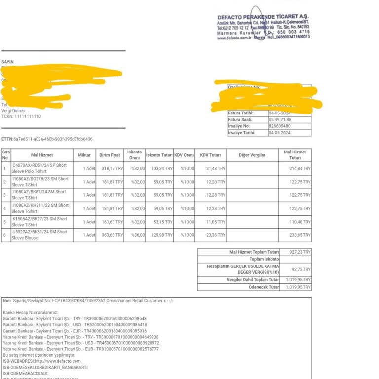 DeFacto Ürünlerin İlk Yıkamada Çekmesi, Kumaş Kalitesizliği