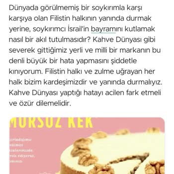 Kahve Dünyası İsrail Destekçisi Allah'ınızdan Bulun