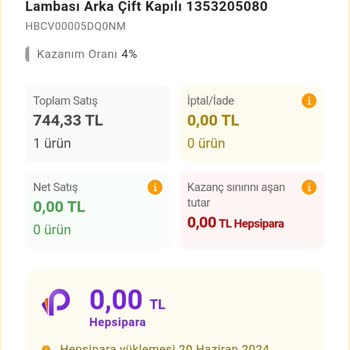 Hepsiburada Link Gelir Kazanç Yansımadı