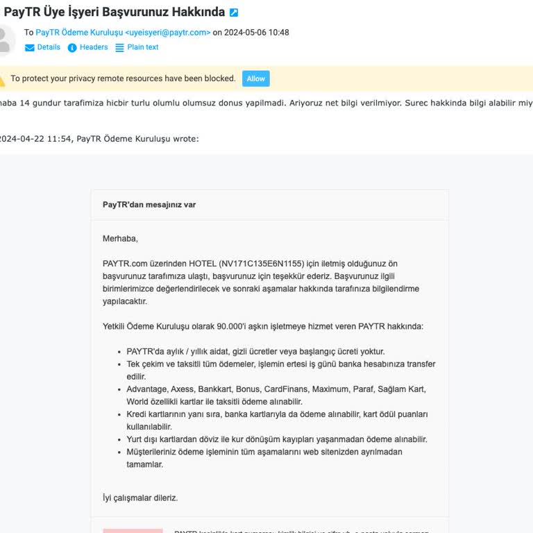 Paytr Başvuruyu 20 Gündür Sonuçlandırmıyor