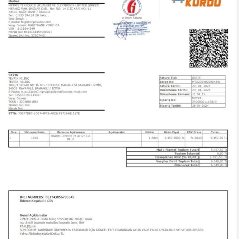 Firsatkurdu.com Siparişimin İade Talebinin Kapatılması