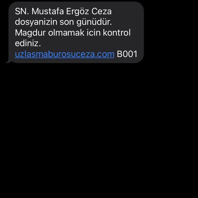 Aydemir Hukuk (Sms) SMS Yoluyla Hukuki Süreç Uyarısı Ve Kişisel Tepkim