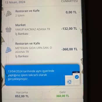 Yemeksepeti Çift Ödeme Çekimi