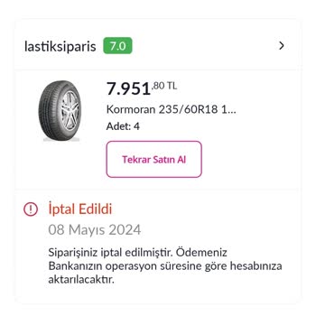 Lastiksiparis.com Siparişi Alıyor, Ürünü Göndermiyor