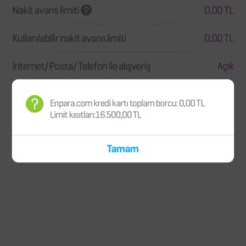 Enpara Kredi Kartımın İşlem Kısıtı Kaldırılmıyor