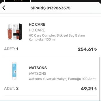 Watsons İptal Olan Siparişimle İlgili