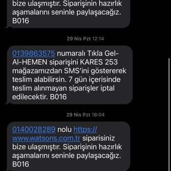 Watsons İptal Olan Siparişimle İlgili