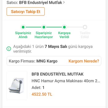 Trendyol Hamur Açma Makinesi Yerine Kargo Poşeti