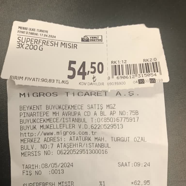 Migros Kasa Raf Fiyat Farkları