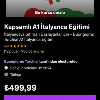 Udemy İnternet Sitesi Ve Uygulamanın Farklı Fiyat Olması