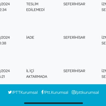 PTT Kargo İzmir Seferihisar PTT Kargodan Şikayetçiyim
