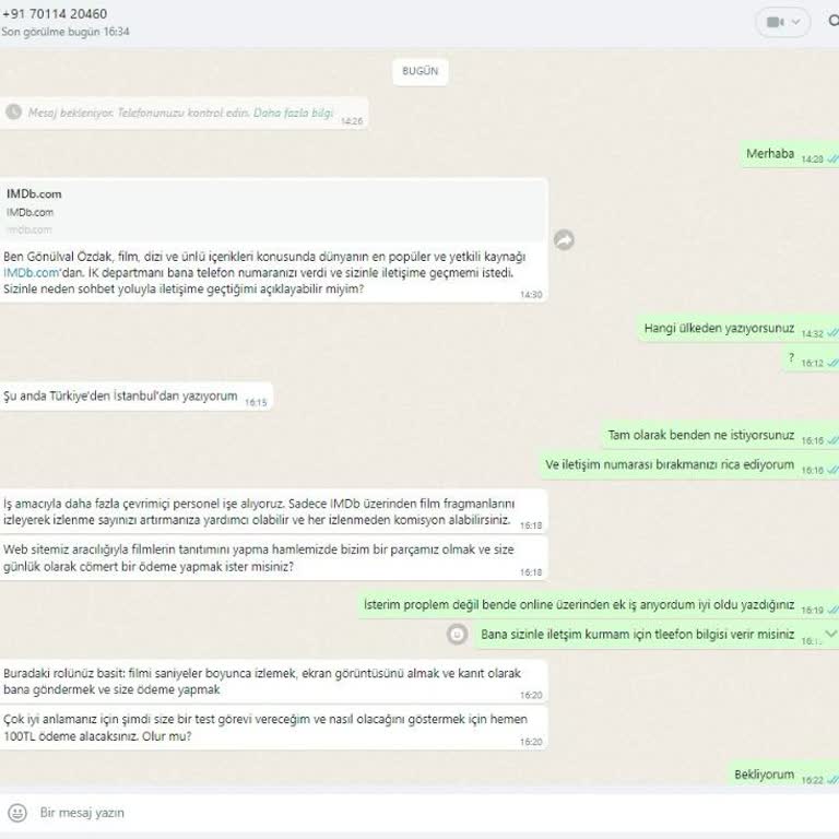 Imdb Den Ulaştıklarını İddia Eden Yabancı Numaralar
