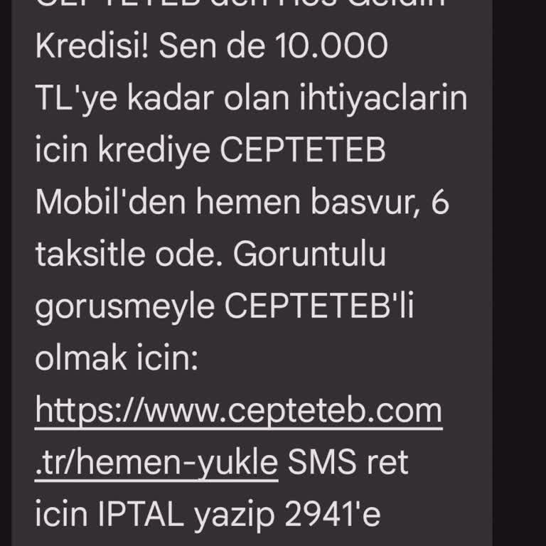 CepteTeb Hoşgeldin Kredisi