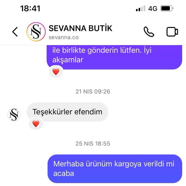 Sevanna 19 Gün Oldu Siparişim Kargoya Verilmedi Firma Mesajlara Cevap Vermiyor