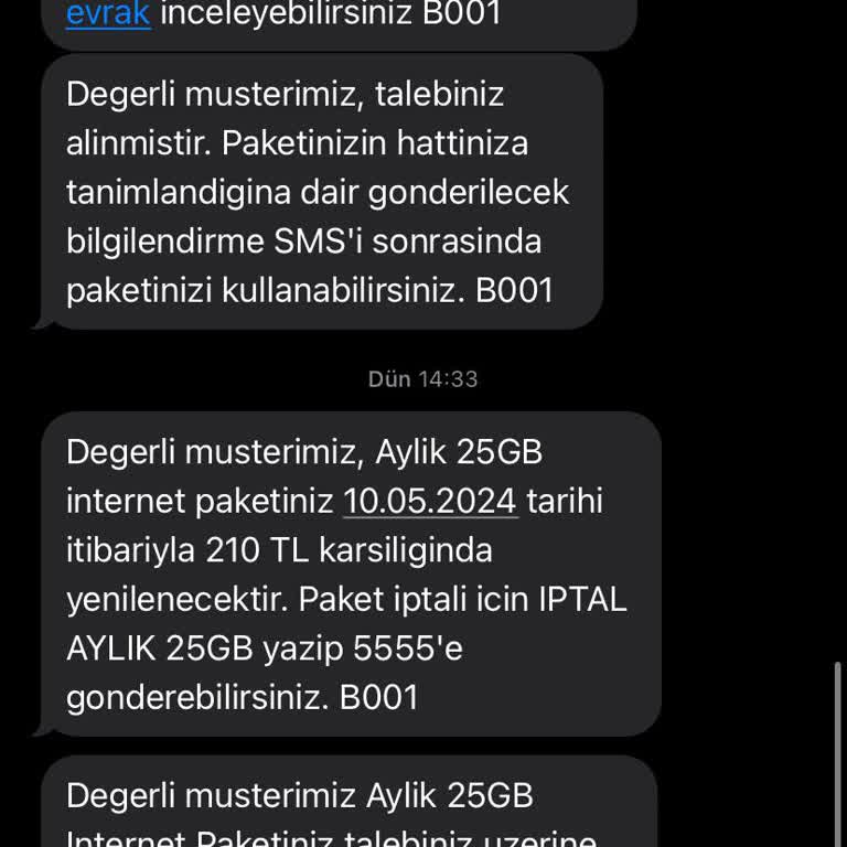 Türk Telekom 5 Günde Biten Aylık Paket Ve Müşteri Hizmetleri Sorunu
