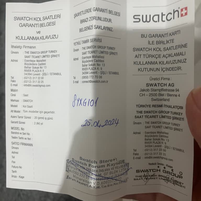 Swatch Kayseri Forum Mağazası Fatura Kesmiyor