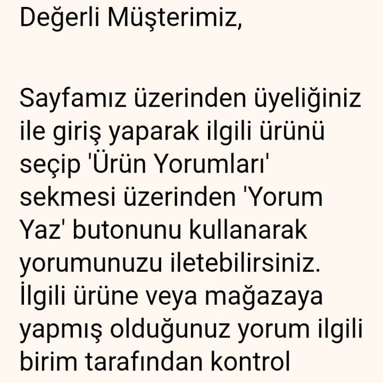 PttAVM Yorumum Olumsuz Olduğu İçin Yayınlanmıyor