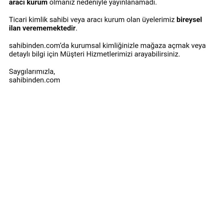 Sahibinden Ticari Kimlik Hatası