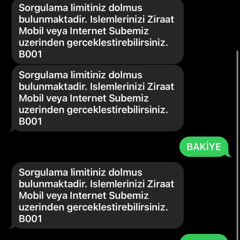 Ziraat Bankası Acil Geri Dönüş İstiyorum